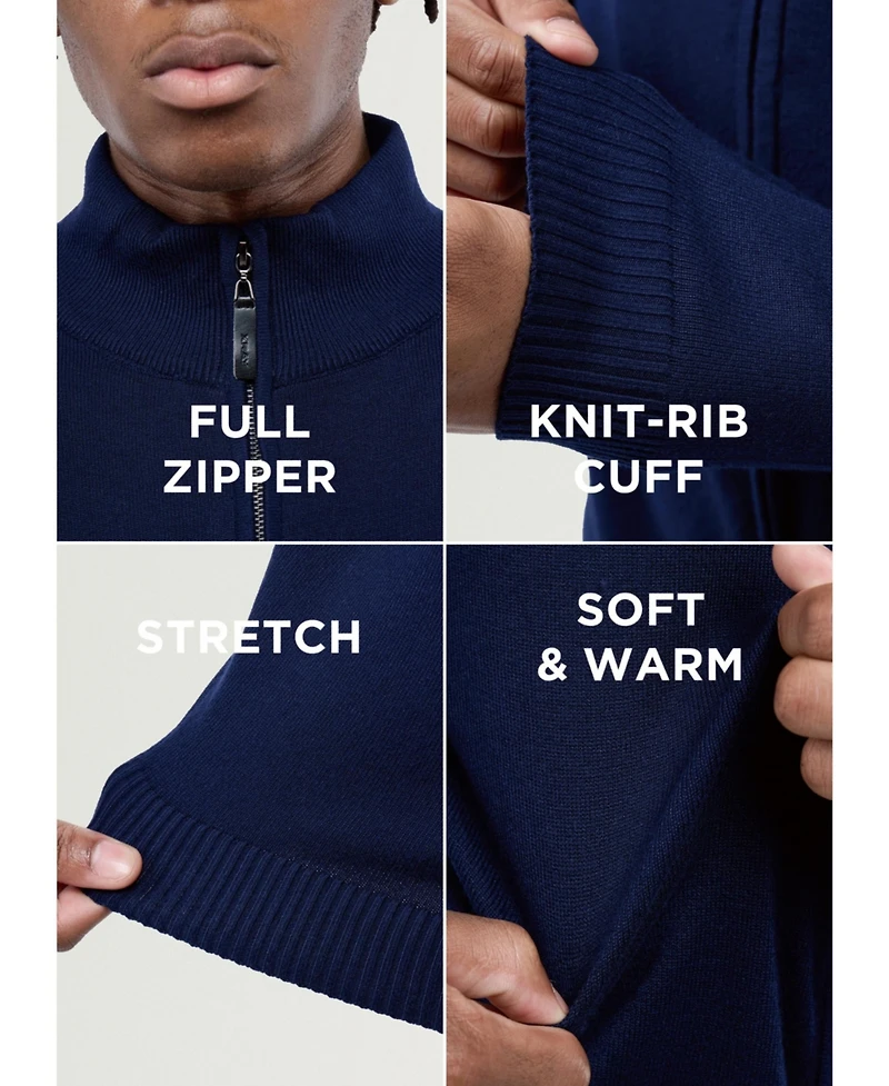 Xray Men's Full Zip Mock Neck Sweater