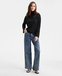 Bar Iii Women's Mock-Neck Ribbed Sweater, Macy's Exclusive