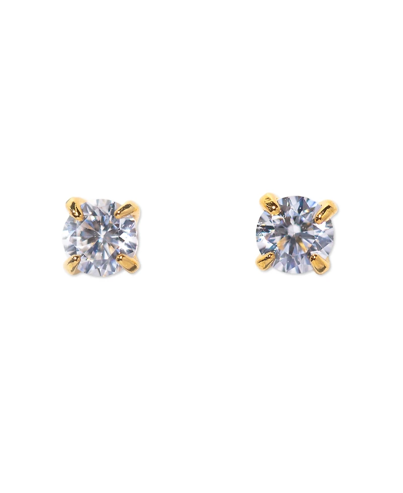 Girls Crew Crystal Gold Plated Dainty Brilliance Studs
