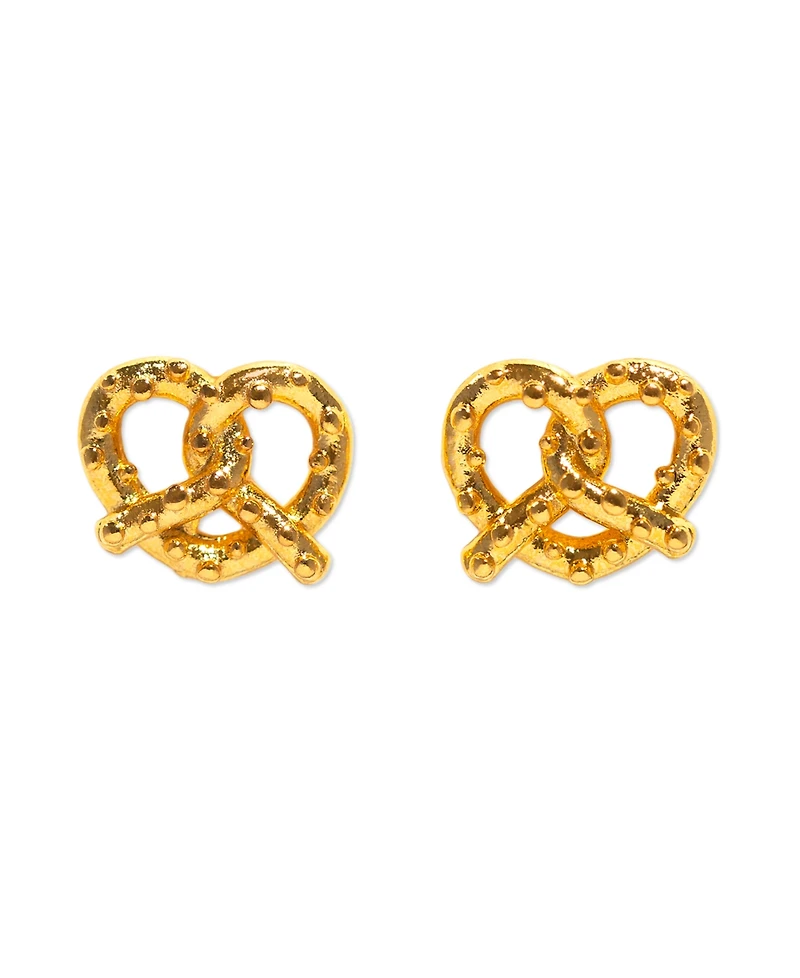 Girls Crew Gold Plated Knot Your Average Pretzel Stud Earrings