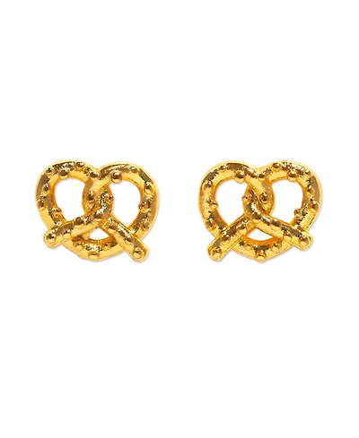 Girls Crew Gold Plated Knot Your Average Pretzel Stud Earrings