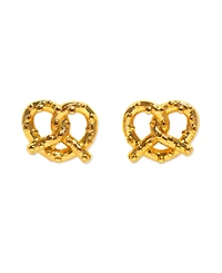 Girls Crew Gold Plated Knot Your Average Pretzel Stud Earrings