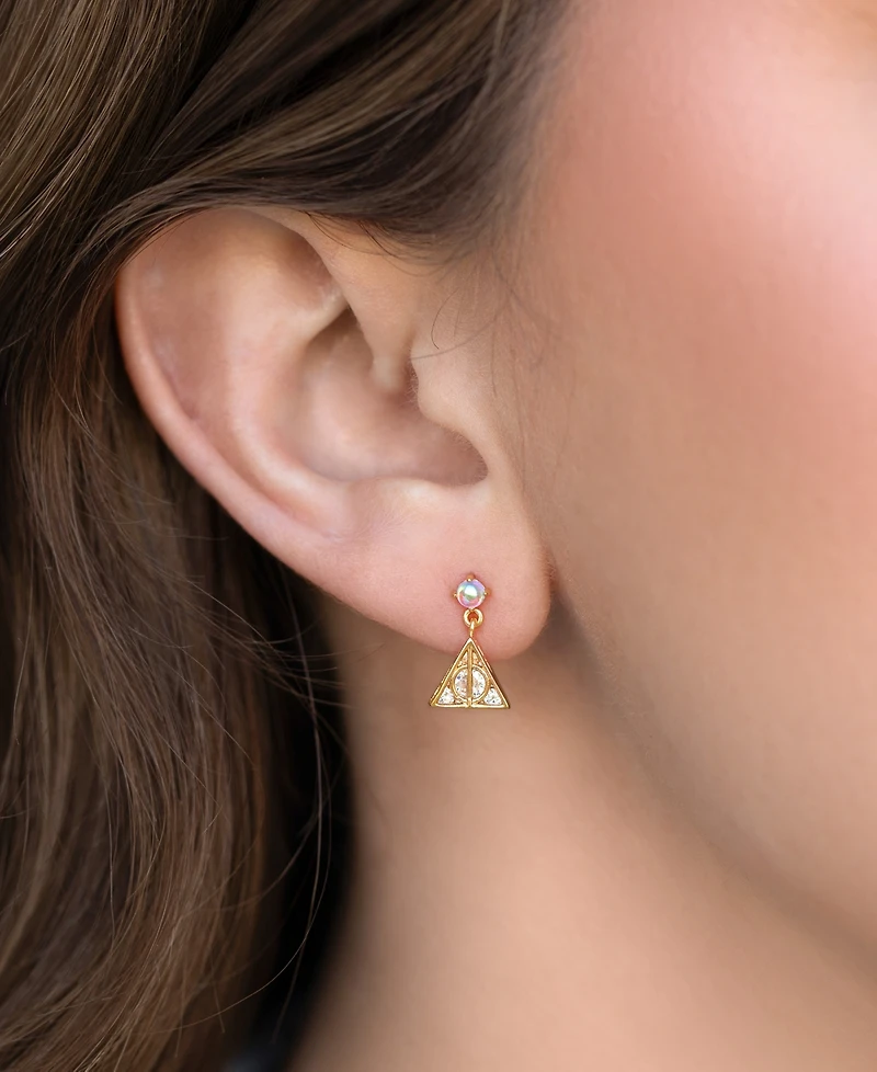 Girls Crew Harry Potter Deathly Hallows Crystal Earrings