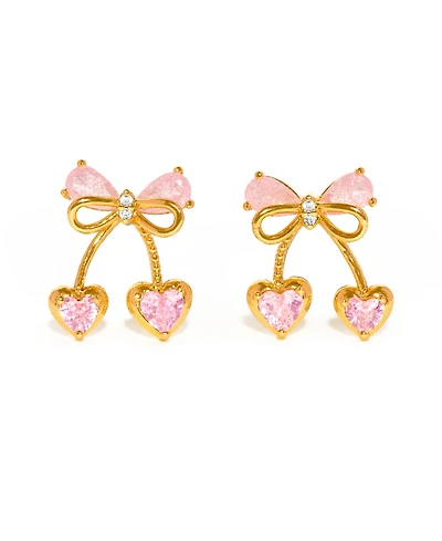 Girls Crew Crystal Post Back Cherry Pie Earrings