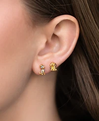 Girls Crew Crystal Gold Plated Disney Lady and the Tramp Stud Earrings