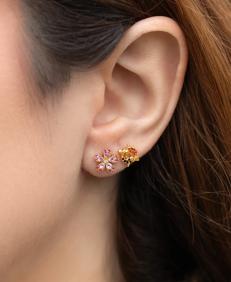 Girls Crew Crystal Tokyo Gold Plated Stud Set