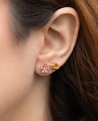 Girls Crew Crystal Tokyo Gold Plated Stud Set
