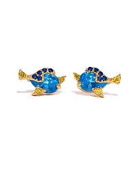 Girls Crew Crystal Gold Plated Pixar Finding Nemo Dory Stud Earrings