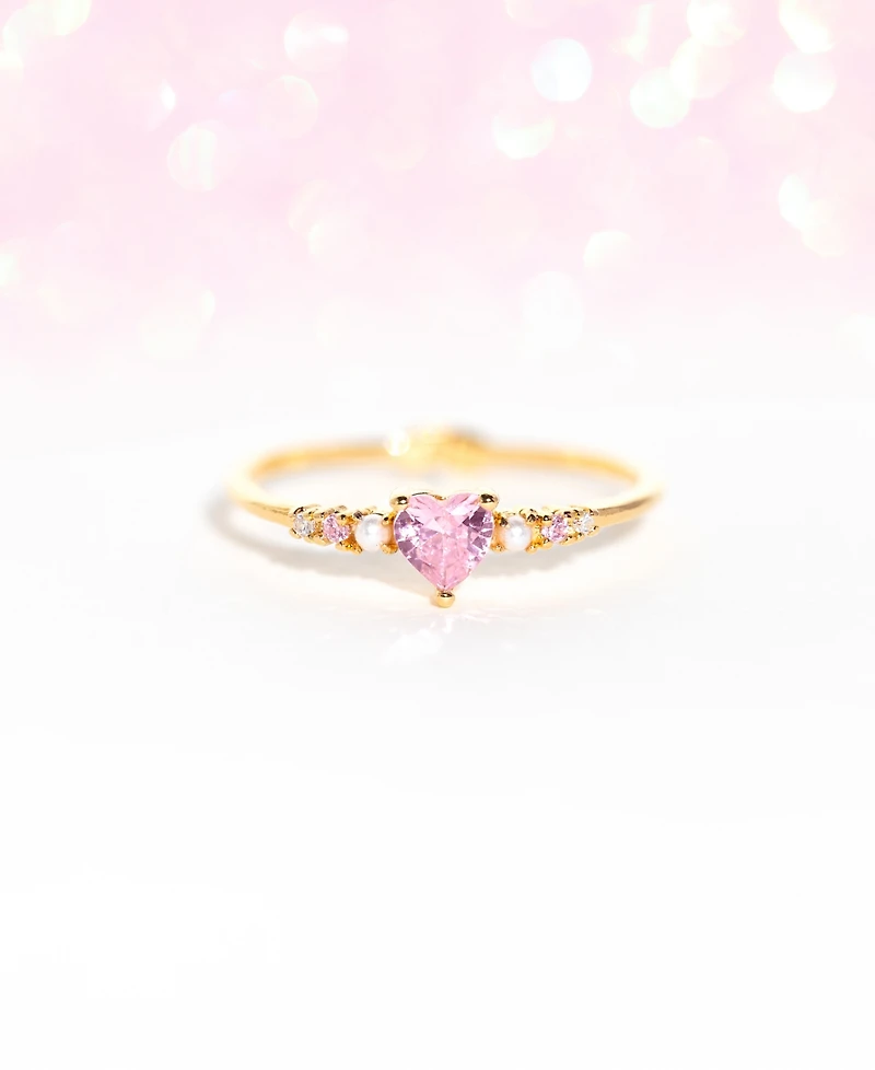 Girls Crew Golf Plated Crystal Heart is Full Rings