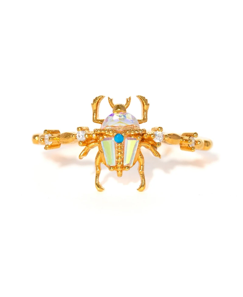 Girls Crew Beetlejuice Crystal Gold Plated Rings