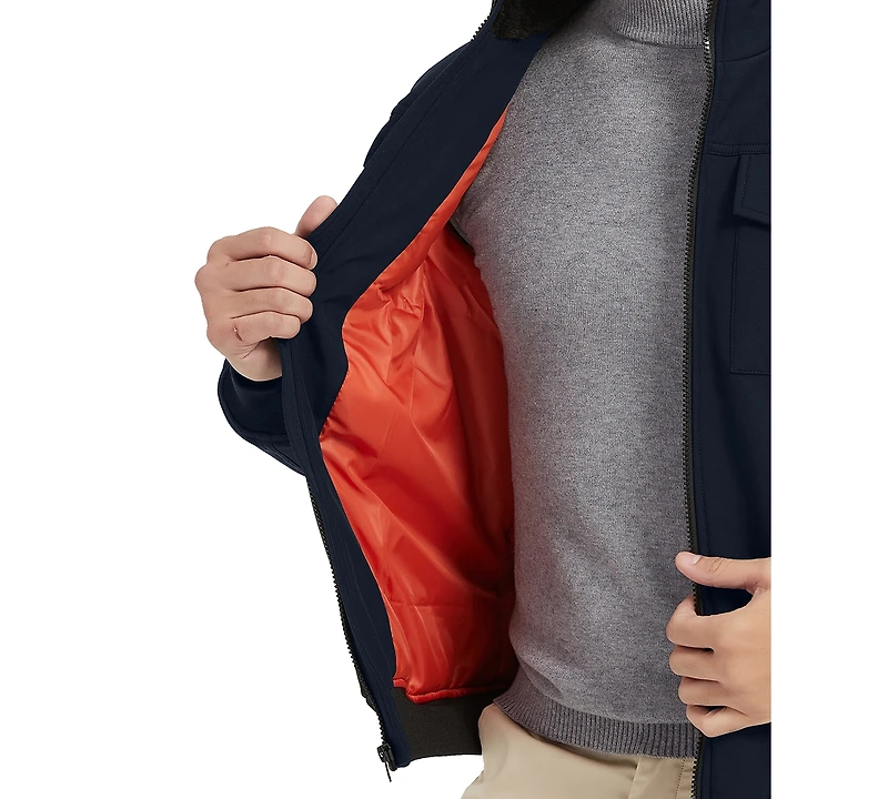 Hawke & Co. Men's Stand Collor Softshell Utility Bomber Jacket