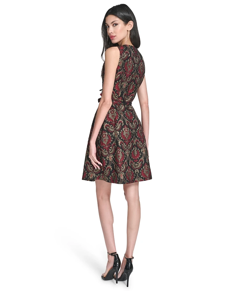 Vince Camuto Women's V-Neck Fit and Flare Dress
