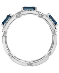 Macy's London Blue Topaz (1ct. t.w.) and Diamond (1/4 ct. t.w.) Ring in 14K White Gold