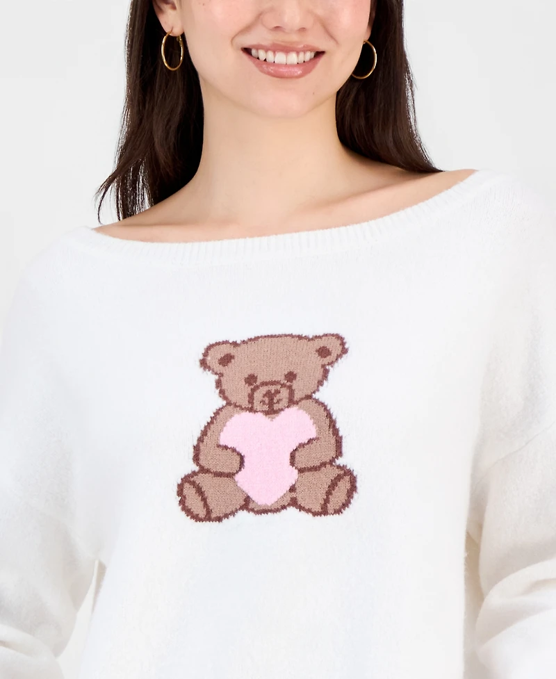 Ultra Flirt Juniors' Graphic Intarsia-Knit Sweater