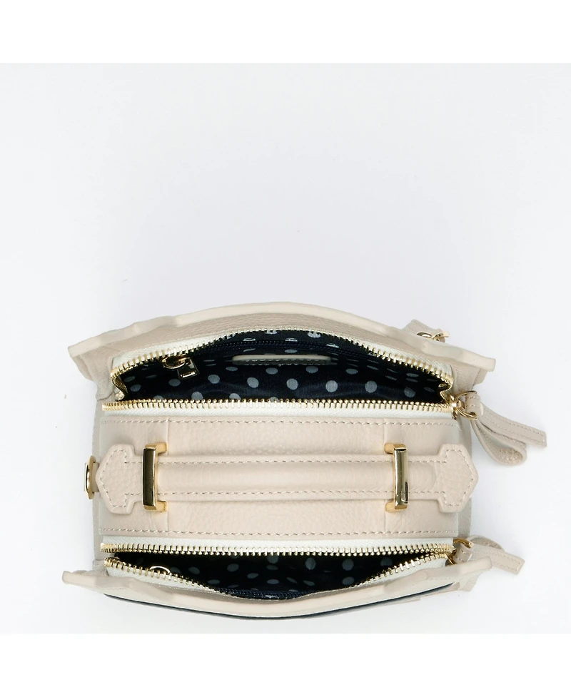 Pebble Leather Cat Crossbody Bag Cute Top Handle Purse Small Shoulder Handbag for Women & Girls with Gold Hardware and Detachable Strap