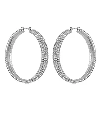 Guess Rhinestone Pave Large Hoop Earrings