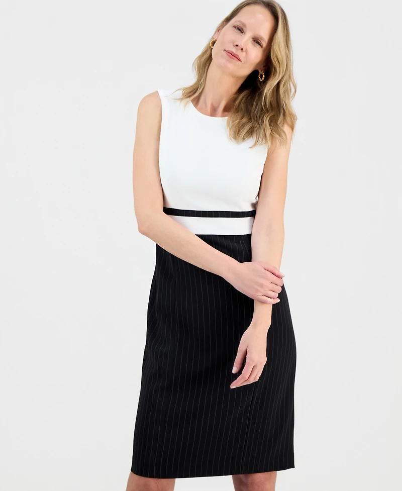 Kasper Women's Colorblocked Stretch Crepe Sheath Dress