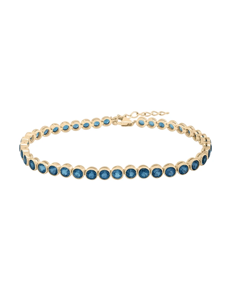 Macy's London Blue Topaz (5-1/20 ct. t.w.) Bezel Link Bracelet in 14K Yellow Gold