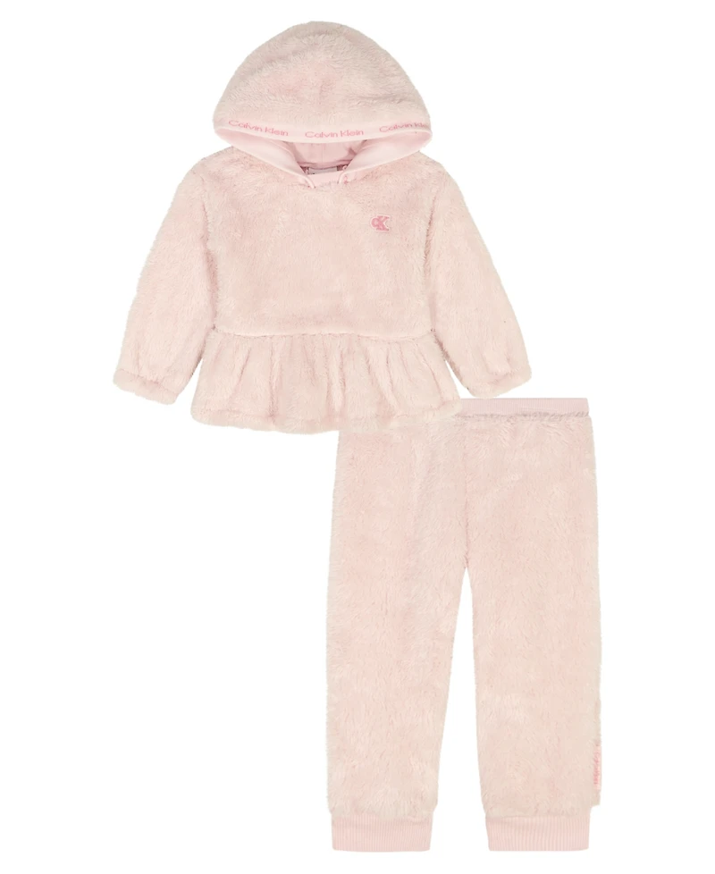 Calvin Klein Baby Girls 2-Piece Long-Sleeve Top and Joggers Set