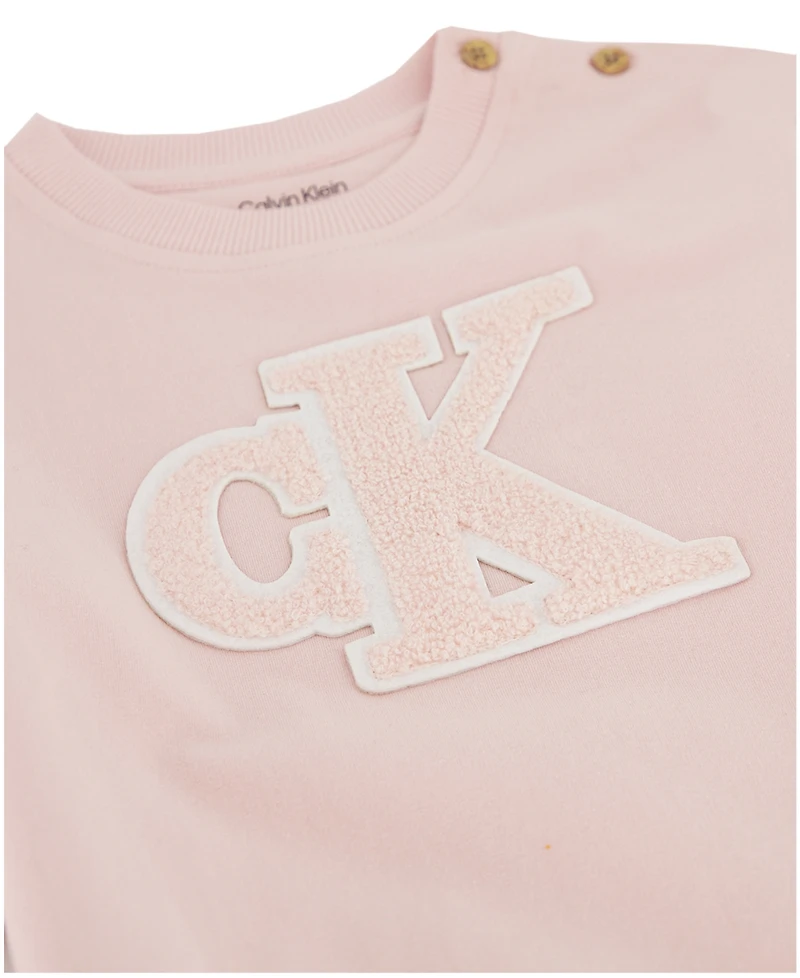 Calvin Klein Baby Girls 2-Piece Crewneck Top and Joggers Set