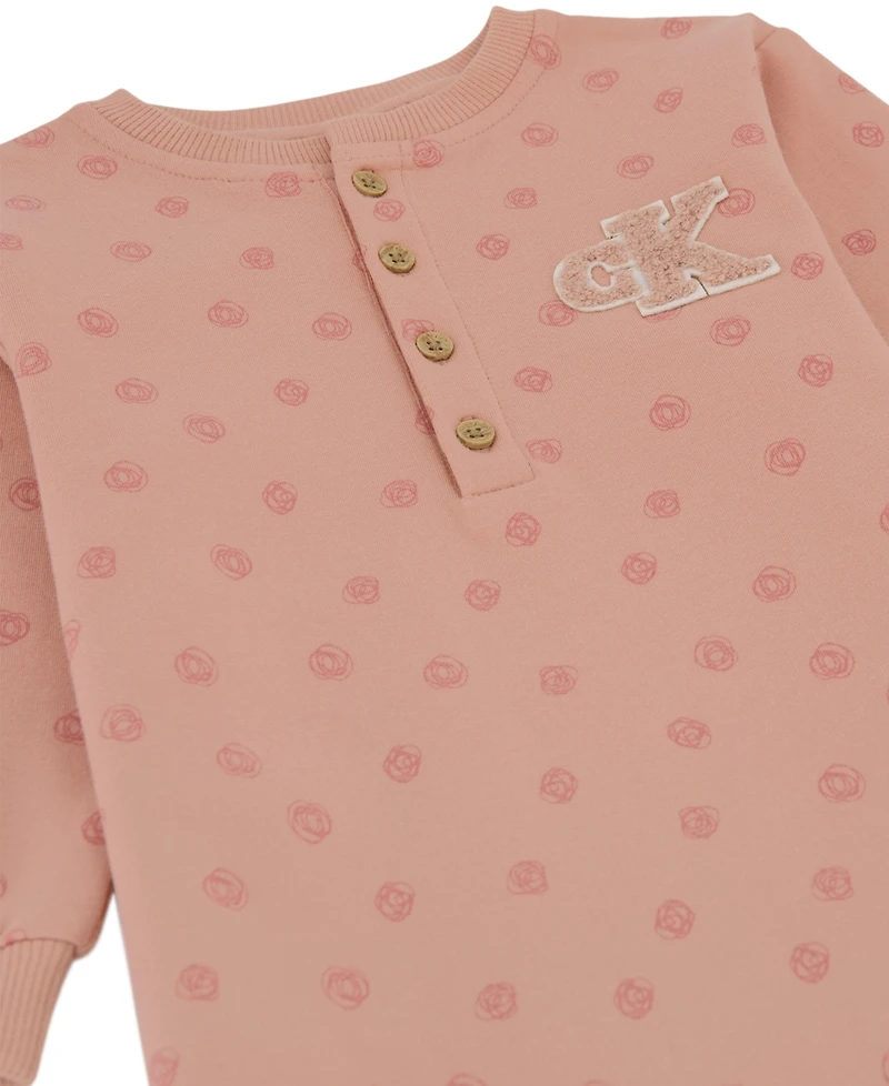 Calvin Klein Baby Girls Crewneck Coverall