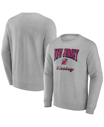 Fanatics Men's Gray New Jersey Devils Light the Candle Fleece Pullover Sweatshirt