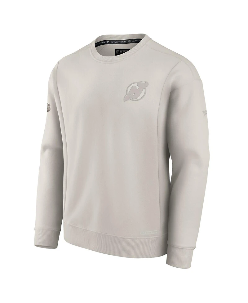 Fanatics Men's Gray New Jersey Devils Authentic Pro Road Fleece Sweatshirt