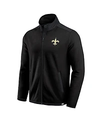 Darius Rucker Collection by Fanatics Men's Black New Orleans Saints Color Block Polar Fleece Full-Zip Jacket