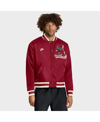 Nike Men's Crimson Alabama Crimson Tide Legacy Full-Snap Bomber Jacket