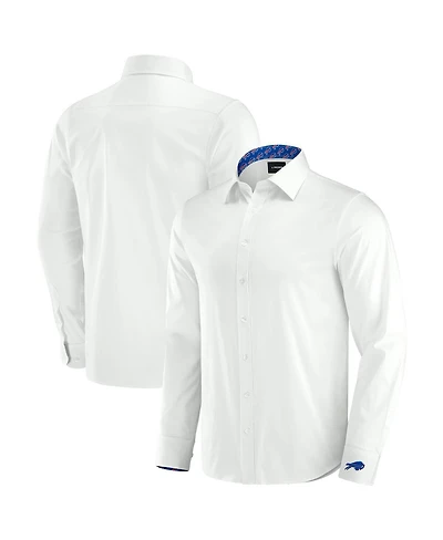 J. Palmer Men's White Buffalo Bills Man-In-Motion Long Sleeve Button-Up Dress Shirt