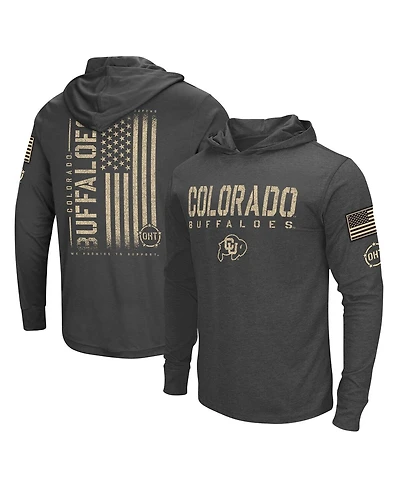 Colosseum Men's Heather Black Colorado Buffaloes Team Oht Military Appreciation Long Sleeve Hoodie T-Shirt