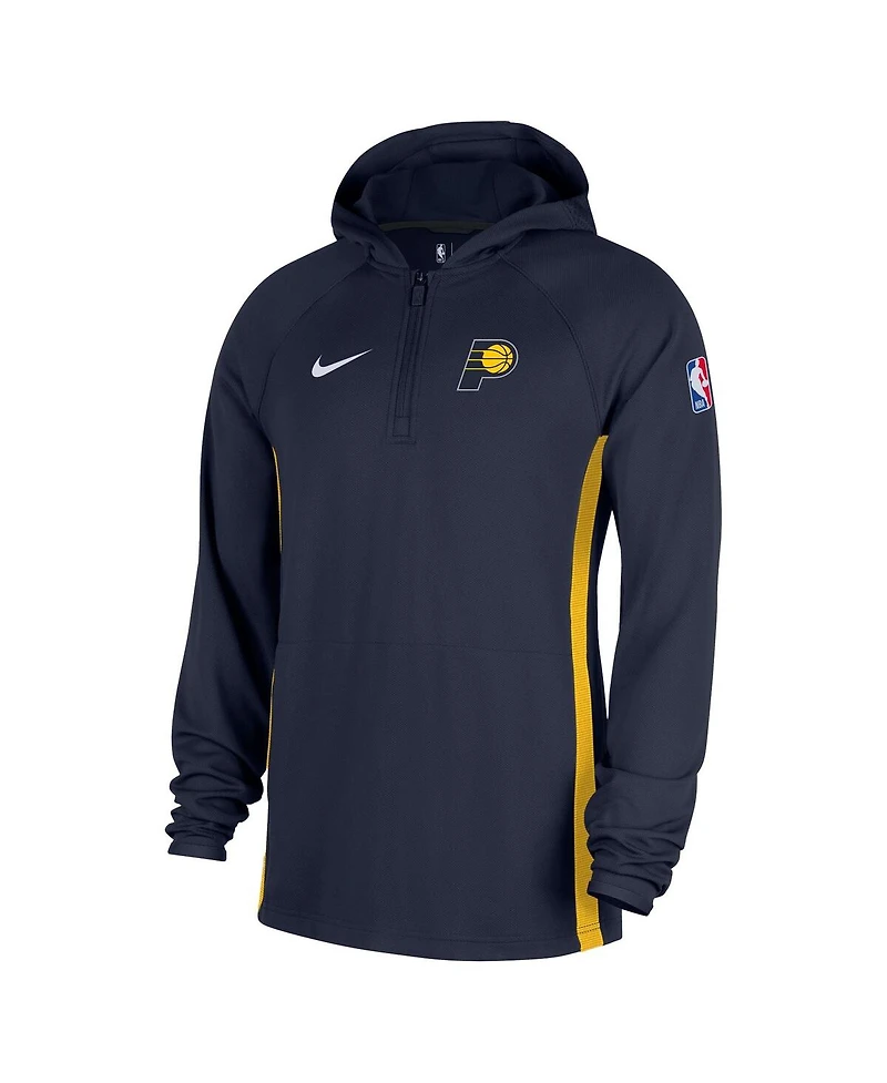 Nike Men's Navy Indiana Pacers Authentic On Court Zone Quarter-Zip Dri-fit Hoodie Jacket