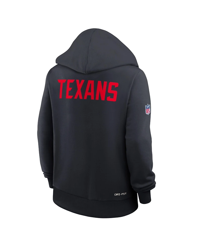 Nike Women's Navy Houston Texans Throwback Sideline Standard Issue Dri-fit Hoodie