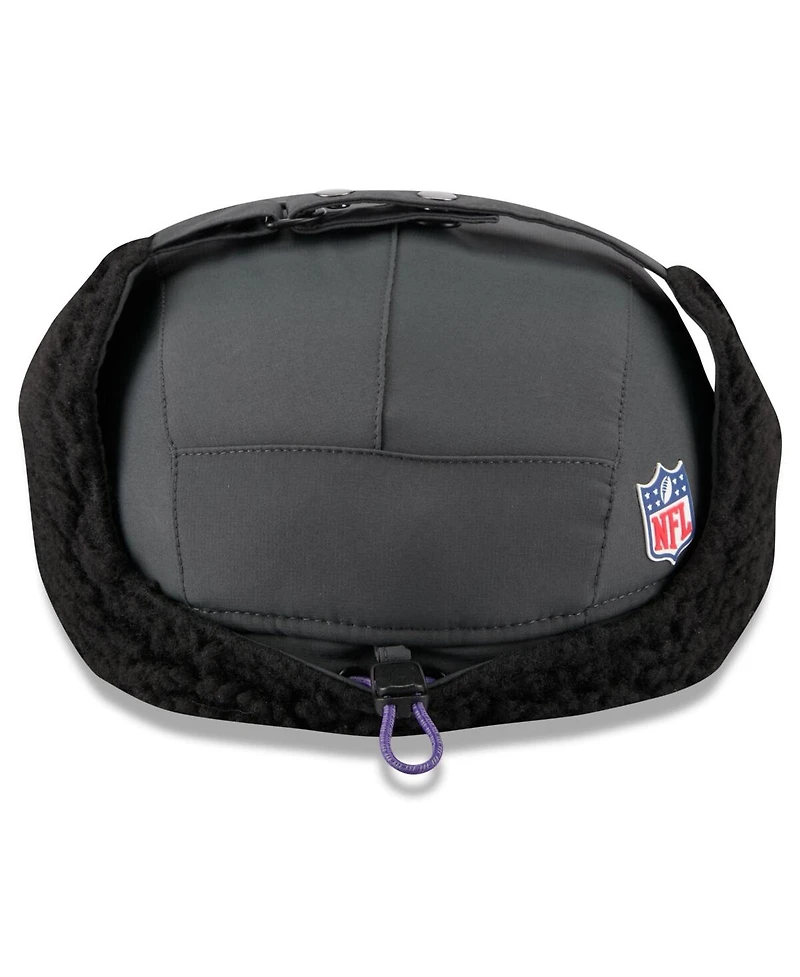 New Era Men's Charcoal Minnesota Vikings 2025 Sideline Cold Weather Runner Dog Ear Adjustable Hat