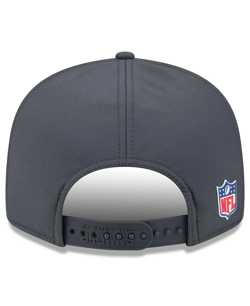 New Era Men's Charcoal Cleveland Browns 2025 Sideline Cold Weather Split Panel 9FIFTY Snapback Hat