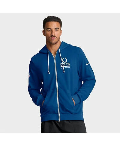 Nike Men's Royal Indianapolis Colts Sideline Standard Issue Utility Player Dri-fit Full-Zip Hoodie