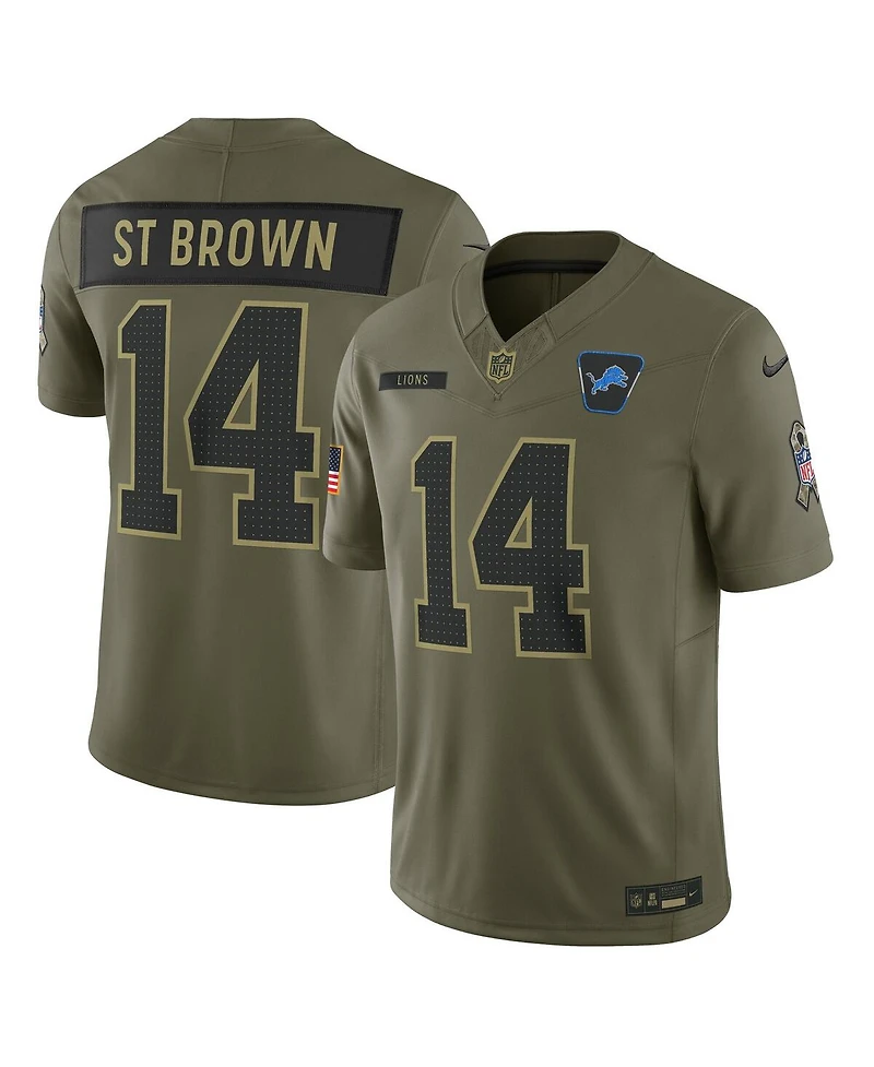 Nike Men's Amon-Ra St. Brown Olive Detroit Lions 2025 Salute to Service Limited Jersey