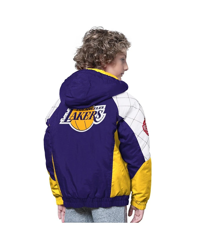 Starter Big Boys and Girls Purple/Gold Los Angeles Lakers All Time Pro Jr. Full-Zip Hoodie Jacket
