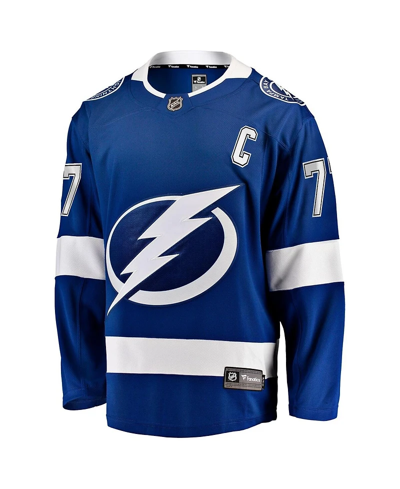 Fanatics Men's Victor Hedman Blue Tampa Bay Lightning Home Captain Patch Breakaway Jersey
