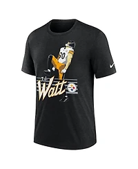 Nike Men's T.j. Watt Heather Black Pittsburgh Steelers Player Graphic T-Shirt