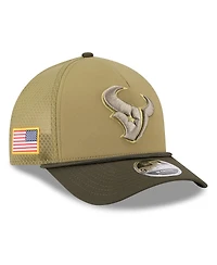 New Era Men's Green Houston Texans 2025 Salute to Service 9FORTY A-Frame M-Crown Adjustable Hat