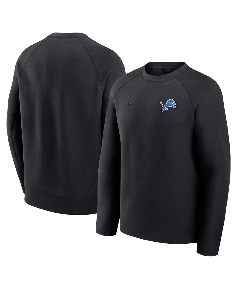 Nike Men's Black Detroit Lions Tech Fleece Raglan Sweatshirt