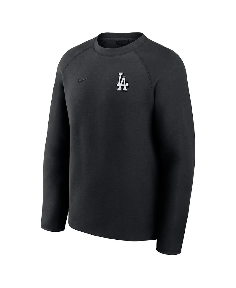 Nike Men's Black Los Angeles Dodgers Tech Fleece Raglan Sweatshirt