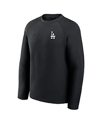 Nike Men's Black Los Angeles Dodgers Tech Fleece Raglan Sweatshirt