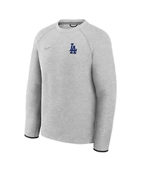 Nike Men's Heather Charcoal Los Angeles Dodgers Tech Fleece Raglan Sweatshirt