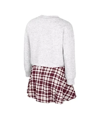 Colosseum Big Girls 2-Piece Gray Texas A&M Aggies Marceline Plaid Skirt and Top Set