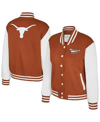 Colosseum Women's Texas Orange Longhorns French Baguette Full Snap Fleece Jacket