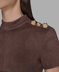 Karl Lagerfeld Paris Women's Mock Neck Pocket Dress
