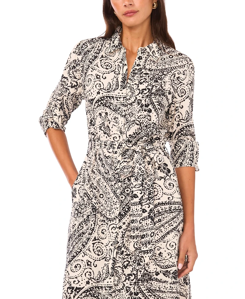 Vince Camuto Women's Collared Neck Shirt Dress