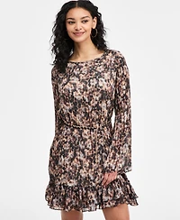 Guess Women's Long-Sleeve Ilenia Pleated Dress